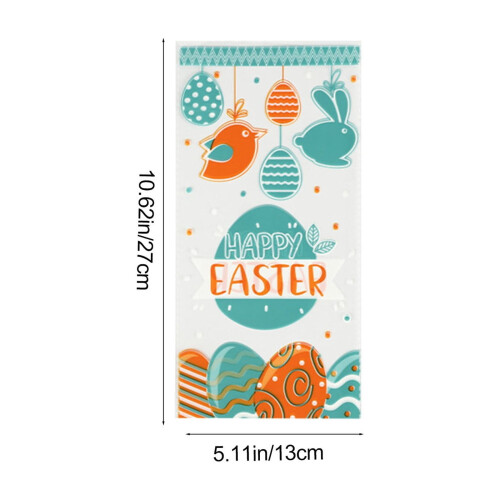 100 Easter Candy Bags with 110 Zip Ties, Transparent OPP, 2