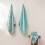 6-Piece 100% Cotton Bath Towel Set Aqua Grey White 4
