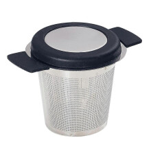 Teefilter aus Edelstahl, geeignet für Tee und Kaffee, mit großem Fassungsvermögen und feinmaschigem Filter, mit zwei Aufhängegriffen