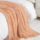 Orange Throw Blanket 60x80 Inches Throw Textured Solid Soft Sofa Throw Couch Knitted Decorative Blanket 5
