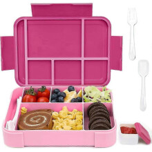Lunchbox für Kinder (6 Fächer), Lunchbox, Snackbox, Lunchbox rosa