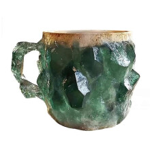 Kaffeetasse aus Mineralkristall, Kaffeetasse mit Henkel, mehrfarbige Imitations-Kristall-Mineral-Kaffeetasse