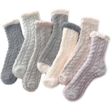 Damesokker Tøfler Vinter Fluffy Koselig Hytte Varm Myk Fleece Komfortabel Hjem