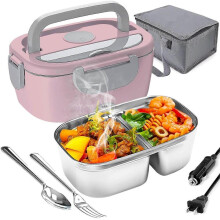 Elektrische Lunchbox 3 in 1, Lunchbox aus Edelstahl