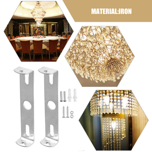 OFFIGAM 4Sets Reliable Silver Mounting Plate Bracket for Pendant and Wall Light 2