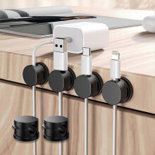 Magnetické klipy na káble s otočnou základňou, držiak káblov s funkciou magnetického zatvárania, organizér na nabíjanie USB káblov