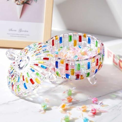2 x 24 oz Glass Candy Jars with Lids 2