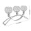 Gold-Plated Iron 3-Arm Crystal Candlestick 3