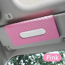 Auto-Taschentuchhalter, Taschentuchmaskenhalter fürs Auto, mit gratis Beutel, universelle rosa Aufbewahrungsbox aus PU-Leder für die Sonnenb
