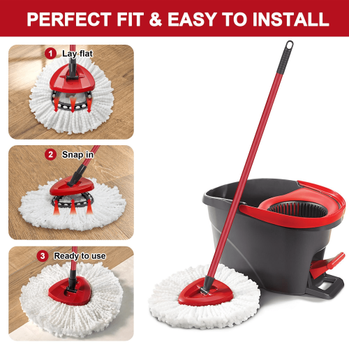 Κεφαλή σφουγγαρίστρας Spin για O-Cedar Spin Mop Refill, EasyWring Spin Mop Microfiber Refill, Easy Cleaning Mop Replacement 1