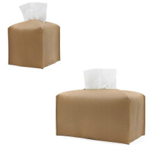 2er-Pack Taschentuchbox-Überzug aus Leder, Taschentuchbox-Halter, moderner quadratischer Taschentuchbox-Halter aus PU für Tisch, Nachttisch,