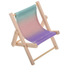 Niedlicher, rosa Mini-Strandstuhl aus Holz, Handyhalterung, faltbar, Schreibtischaccessoire für Zuhause, 16,5 x 11 cm