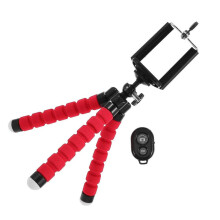 Selfie-Stick-Stativ mit Fernbedienung für Handykamera (Rot)