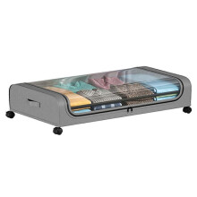 Aufbewahrungsbox für unter das Bett mit Rollen, Schuhaufbewahrungsbox für unter das Bett, rollbare Metallschublade für unter das Bett