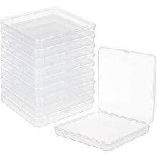 10er-Pack quadratische Aufbewahrungsboxen aus Kunststoff, 4,3 x 4,3 x 0,6 Zoll, transparente Aufbewahrungsboxen für Perlen, Karten und ander