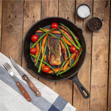 3pc Frying Pan Cast Iron Uncoated for Food Frying, Cooking and Stir-Frying Non-Stick Frying Pans Omelette Pan