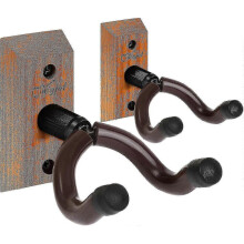 Gitarrenhalterung, 2er-Pack, Wandhalterung aus Hartholz, drehbare Gitarrenwandhalterung