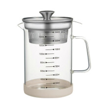 Teefilterkanne aus Edelstahl mit Glas-Teesieb – effizienter Filter für Säfte