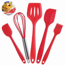 Küchenset aus Silikon | 5-teiliges Küchenset aus Silikon – Rot