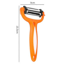 3-in-1-Edelstahl-Schälmesser, multifunktionaler Rotationsschäler mit Griffen und Julienne-Schäler