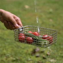 S-1218 Cestas de Red para Papas Fritas Al Aire Libre, Plegables de Acero Inoxidable para Acampar, Loncheras para Picnic