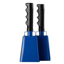 Cowbells 9 Inch, Steel Cow Bell with Handle, Cheering Hand Bell for Sports, Football, Party, Farm, - 2pcs