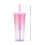 Stråkop, Mælketekop, 700ml, Transparent, Lyserød med Gradient 1