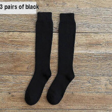 pezzi = 3 paia di calze a compressione invernali da uomo, calde, alte fino al ginocchio, lunghe, in spugna di cotone, spesse, con rivestimen