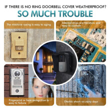 2 Pack Ring Doorbell Cover , Large Metal Ring Doorbell Protector, Access Control Rain Cover, Keypad Cover