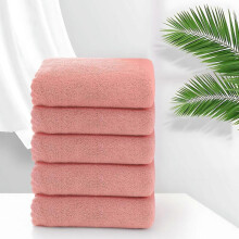 Toalha de rosto lisa de veludo, 5 peças, macia e absorvente, para lavar o rosto.