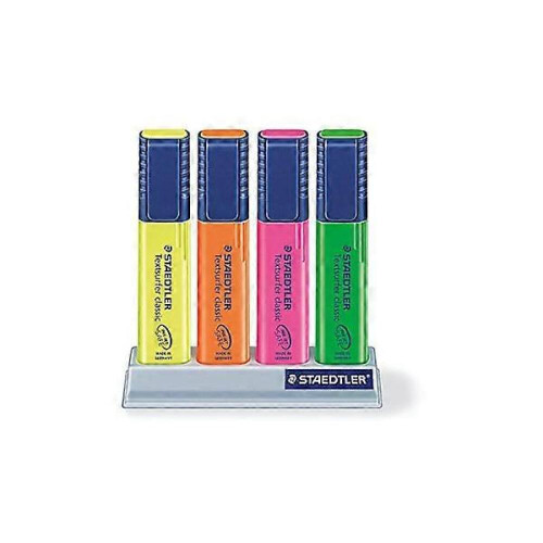 Klassischer Textmarker – Verschiedene Farben (4er-Pack), Textmarker, Hell