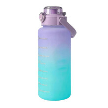 Trinkflasche mit Strohhalmdeckel, Trinkflaschengriff aus Kunststoff