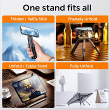 Multifunktionell Magnetisk Telefonhållare Handhållen Selfie Stick Hopfällbar Stativ Bärbart Skrivbordsstativ för Telefon Surfplatta Laptop