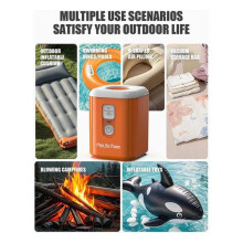 Portable Air Pump Air Pump with 1600mAh Battery Camping Light - Electric Pump for Vacuum Storage Bags, Air Mattress