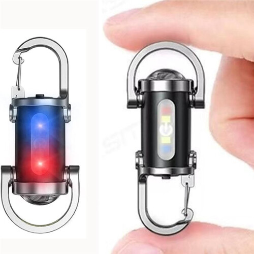 2pcs High Brightness LED Keychain Flashlight, Waterproof Rechargeable Pocket Torch for Outdoor Adventures 1