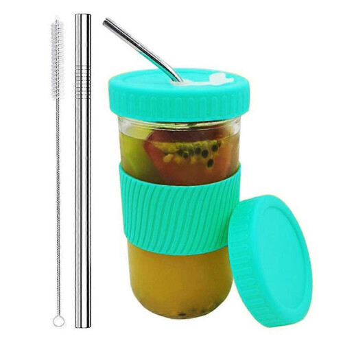 Ποτήρια Mason Jar 650ml με καπάκια Πλήρη σετ Ποτήρια πόσης Ποτήρια νερού Εξωτε