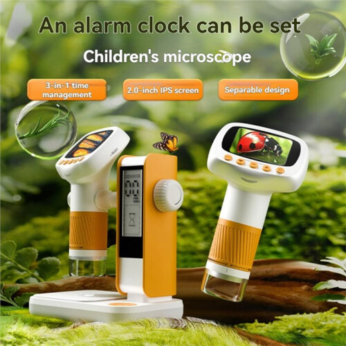 Handheld Microscope with Stand for Kids  Portable Pocket Microscope with 2.0" IPS Screen Toy Education Gift Students 1