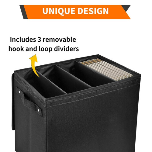 Comic Book Storage Box Comic Book Organizer Box with 3 Partition Large Capacity Document Container with Handle 2