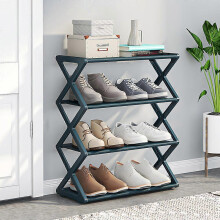 x-Type staubdichtes Schuhregal, Schuhregal aus Stahlrohr, einfach zu montierendes Schuhregal, faltbares Schuhregal