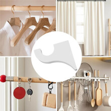 2 Pack White Wooden Curtain Rod Brackets, Multipurpose Curtain Rod Holders for Hanging Drapes