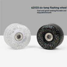 8 Pack 85A Quad Roller Skate Wheels 62 X 33mm with Bearings for Double Row Skating, Quad Skates Accessories White
