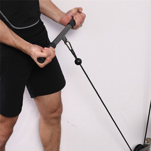 Fitness Lat Pull Down Bar Biceps Back Strength Workout Handle for Cable Machine Attachment Gym Accessories 2