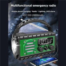 20000mAh Radio AM/FM Solar Hand Crank Radio USB Charging Power Bank Flashlight SOS Sound