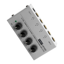 4 Channels O Stereo Headphone Amplifier HA400 Ultra-Compact Audio Amplifier with Power Adapter US Plug Adapte