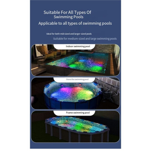 Solar Pool LED Light Solar Swimming Pool Underwater Light Remote Control IP68 Waterproof RGB Color Timer 2