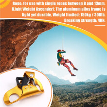 Rock Climbing Chest Ascender Climbing Mountaineering Tree Arborist Climbing Rappelling Equip Rope Clamp for 8-13mm Rope