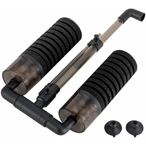 Aquarium Double Sponge Filter, Comes with 2 Spare Sponges (S) 1