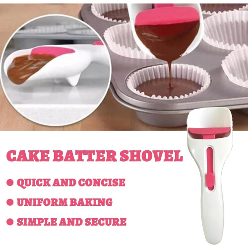 Κουτάλα για Muffins & Cupcakes με κουμπί ολίσθησης ενός αγγίγματος – Διανομέας ζύμης για 1