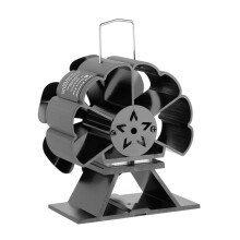 Ventilador de estufa de 6 aspas negro silencioso 125x110x110 mm