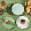 Sage Green Gradient 7" Gold Foil Scalloped Plates (24) 5